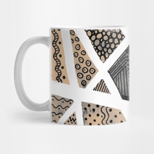 Geometric doodles - beige and grey Mug